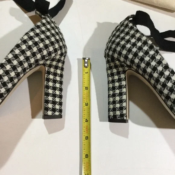J.Crew Size 9 Bell Ankle Tie Gingham Pumps… - Picture 6 of 8
